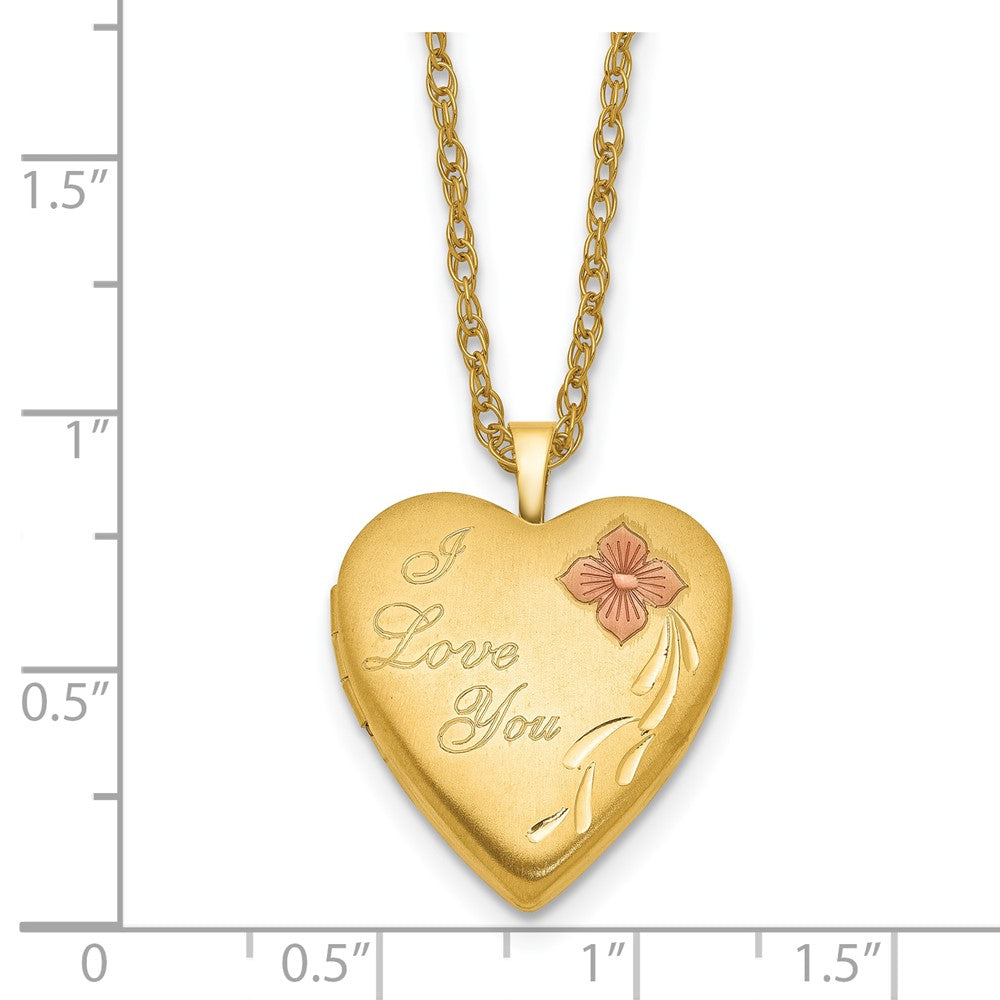 Golddoublé 14/20 1/20 20mm Emailliert I Liebe You Herz Medaillon Halskette