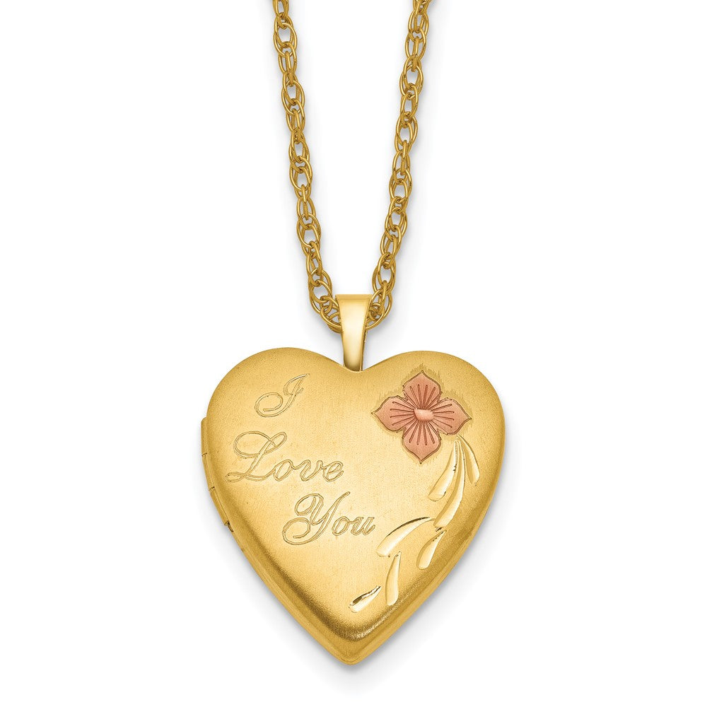 Golddoublé 14/20 1/20 20mm Emailliert I Liebe You Herz Medaillon Halskette