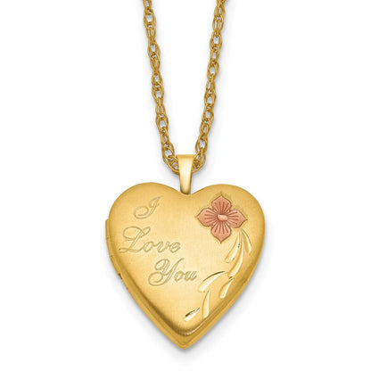 Golddoublé 14/20 1/20 20mm Emailliert I Liebe You Herz Medaillon Halskette