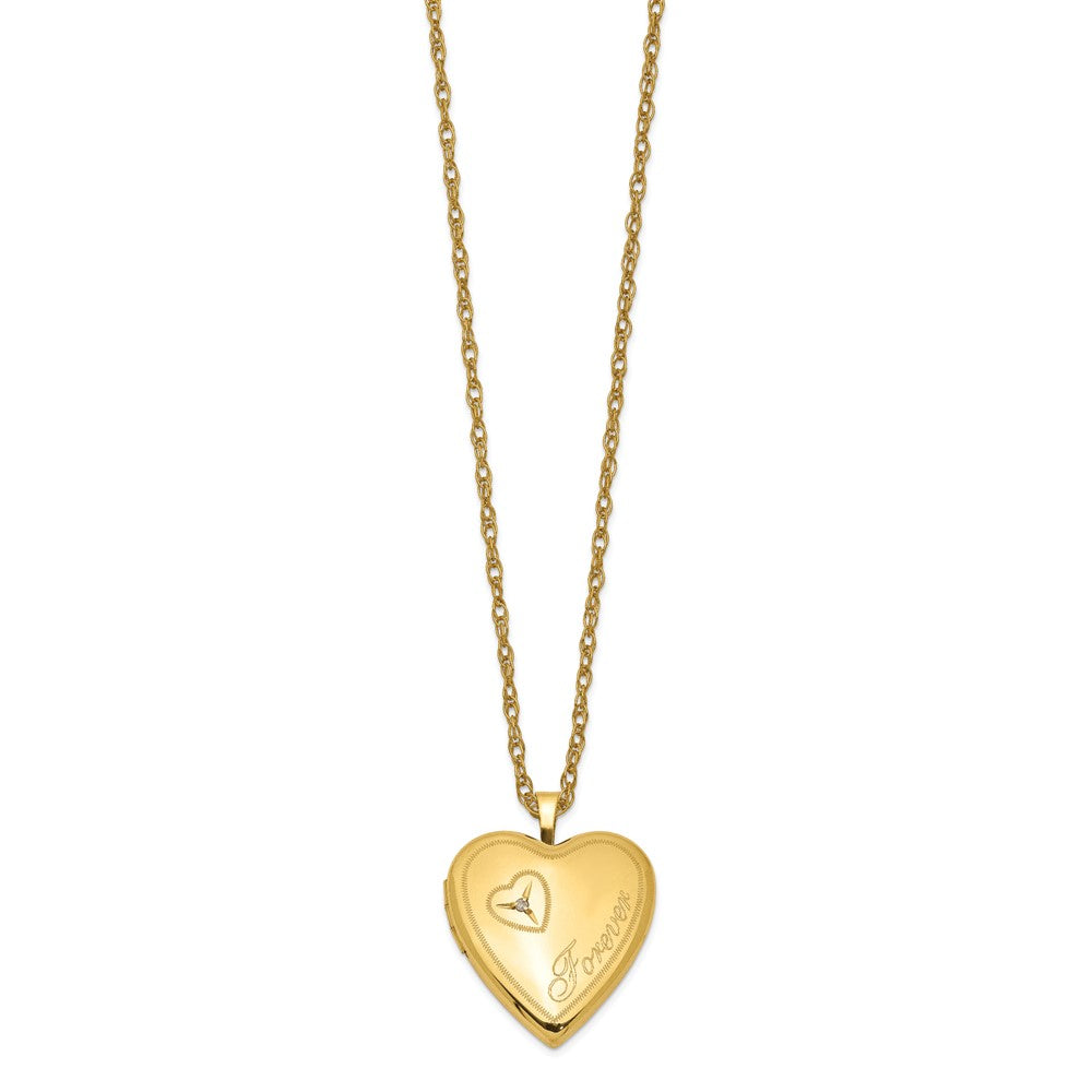 Golddoublé 14/20 1/20 20mm Diamant für Immer Herz Medaillon Halskette