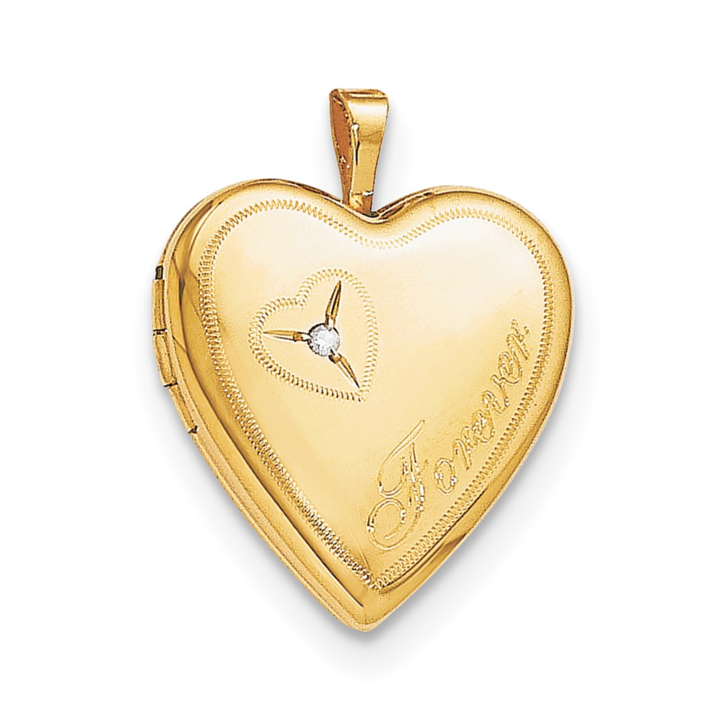 Golddoublé 14/20 1/20 20mm Diamant für Immer Herz Medaillon Halskette
