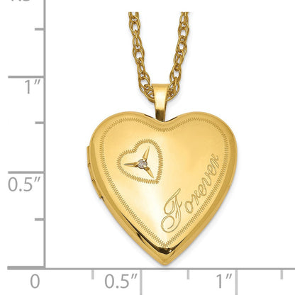 Golddoublé 14/20 1/20 20mm Diamant für Immer Herz Medaillon Halskette