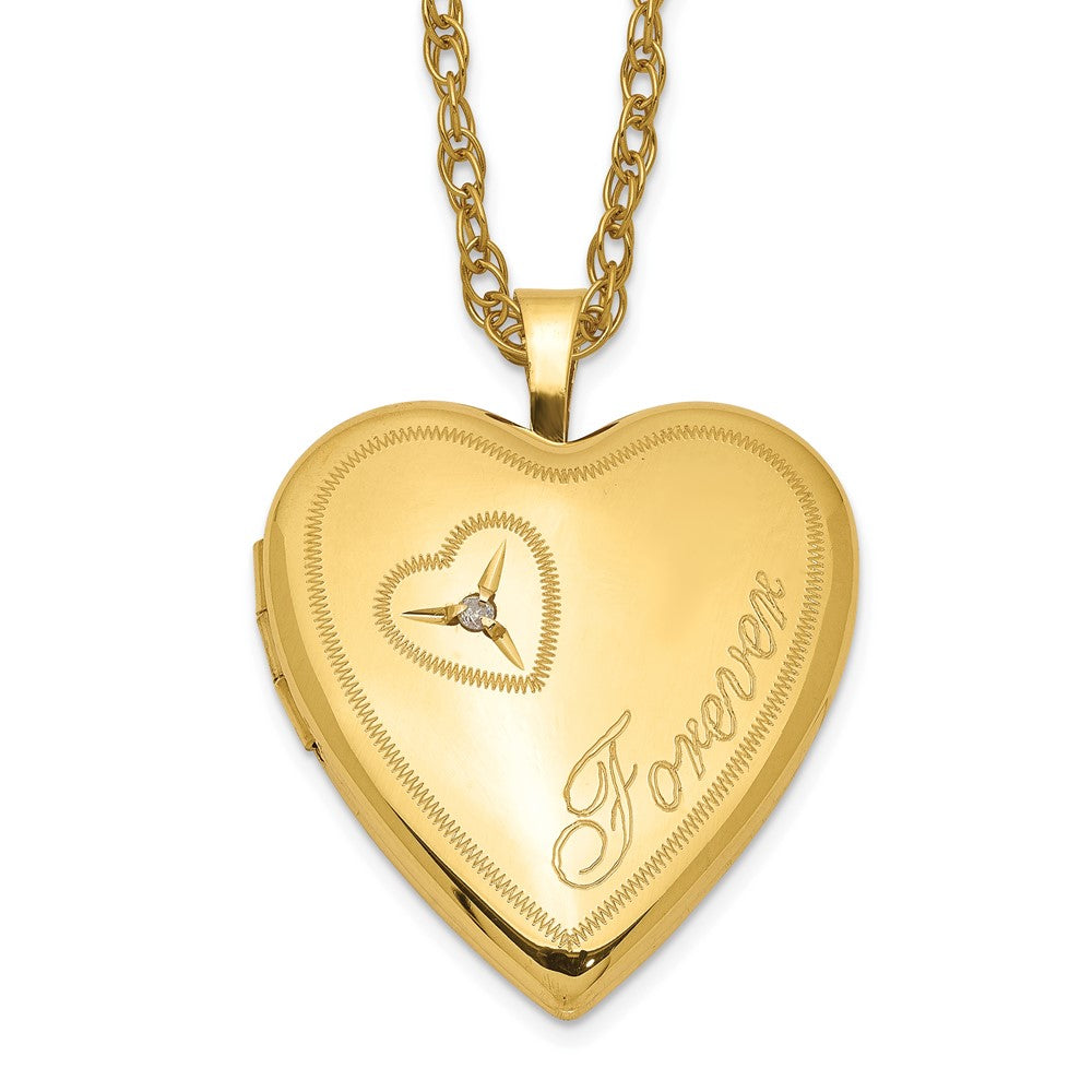 Golddoublé 14/20 1/20 20mm Diamant für Immer Herz Medaillon Halskette