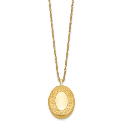 Golddoublé 14/20 1/20 26mm Blatt Rand Oval Medaillon Halskette