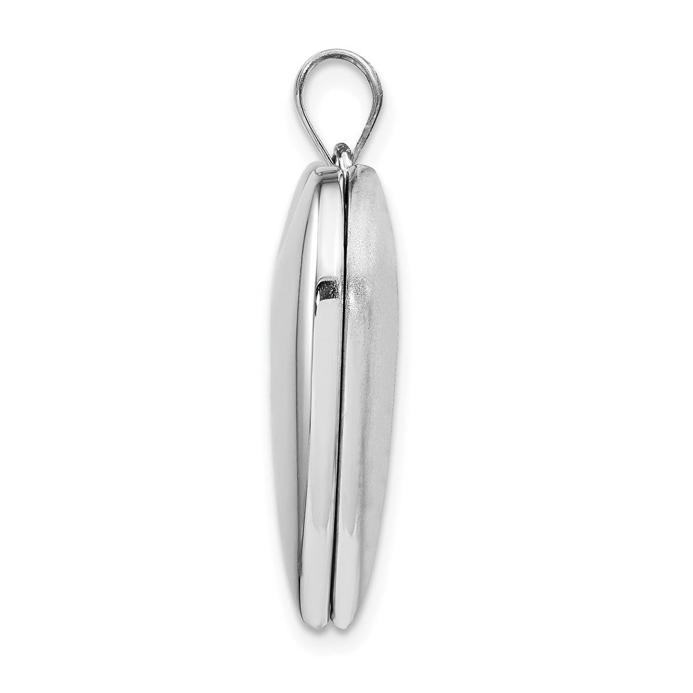 Sterlingsilber Rhodiniert 24mm Schlicht Herz Medaillon