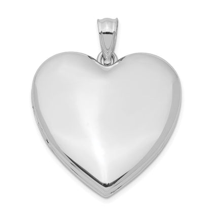 Sterlingsilber Rhodiniert 24mm Schlicht Herz Medaillon