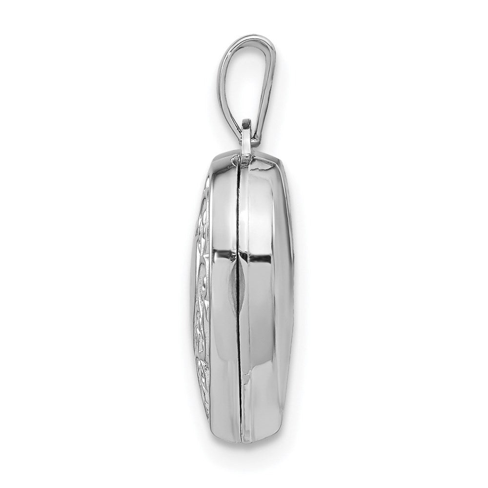 Sterlingsilber Rhodiniert Ranke Rand Herz Medaillon