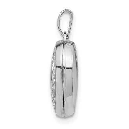 Sterlingsilber Rhodiniert Ranke Rand Herz Medaillon