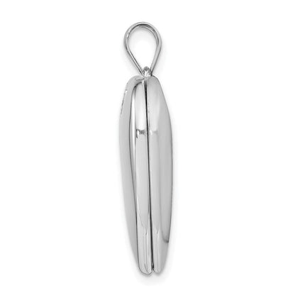Sterlingsilber Rhodiniert 24mm Poliert Wirbel Herz Medaillon