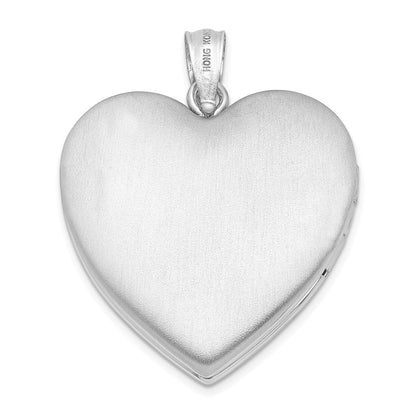 Sterlingsilber Rhodiniert 24mm Poliert Wirbel Herz Medaillon