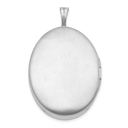 Sterlingsilber Rhodiniert 26mm Fleur De Lis Oval Medaillon