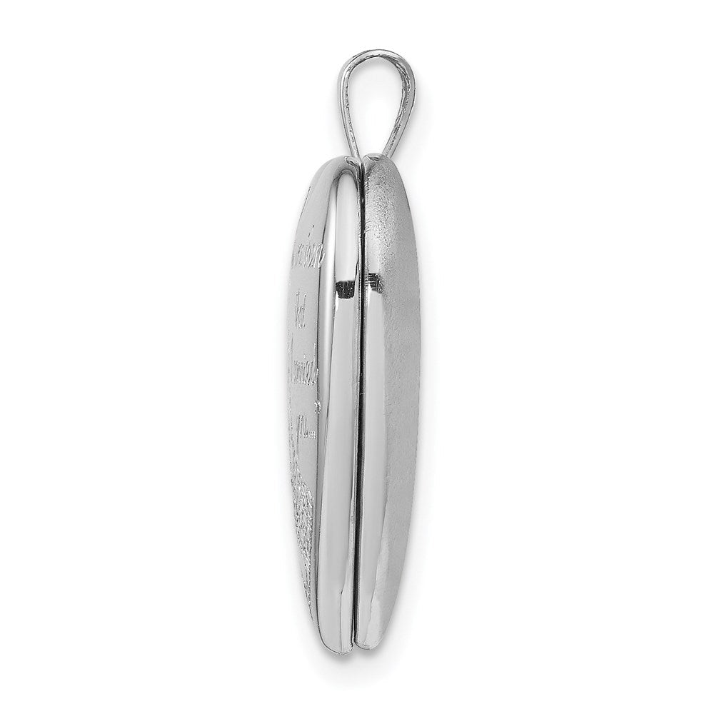 Sterlingsilber Rhodiniert 20mm Footprints Herz Medaillon