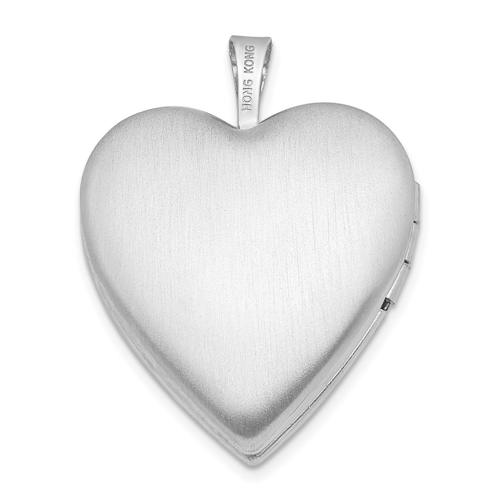Sterlingsilber Rhodiniert 20mm Footprints Herz Medaillon