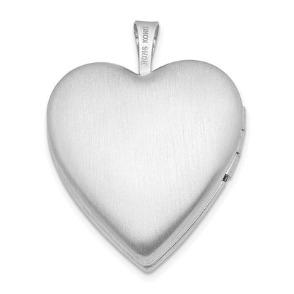 Sterlingsilber Rhodiniert 20mm Footprints Herz Medaillon