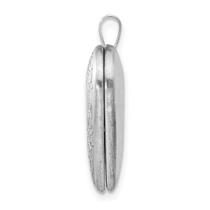 Sterlingsilber Rhodiniert 20mm Blumen Rand Herz Medaillon