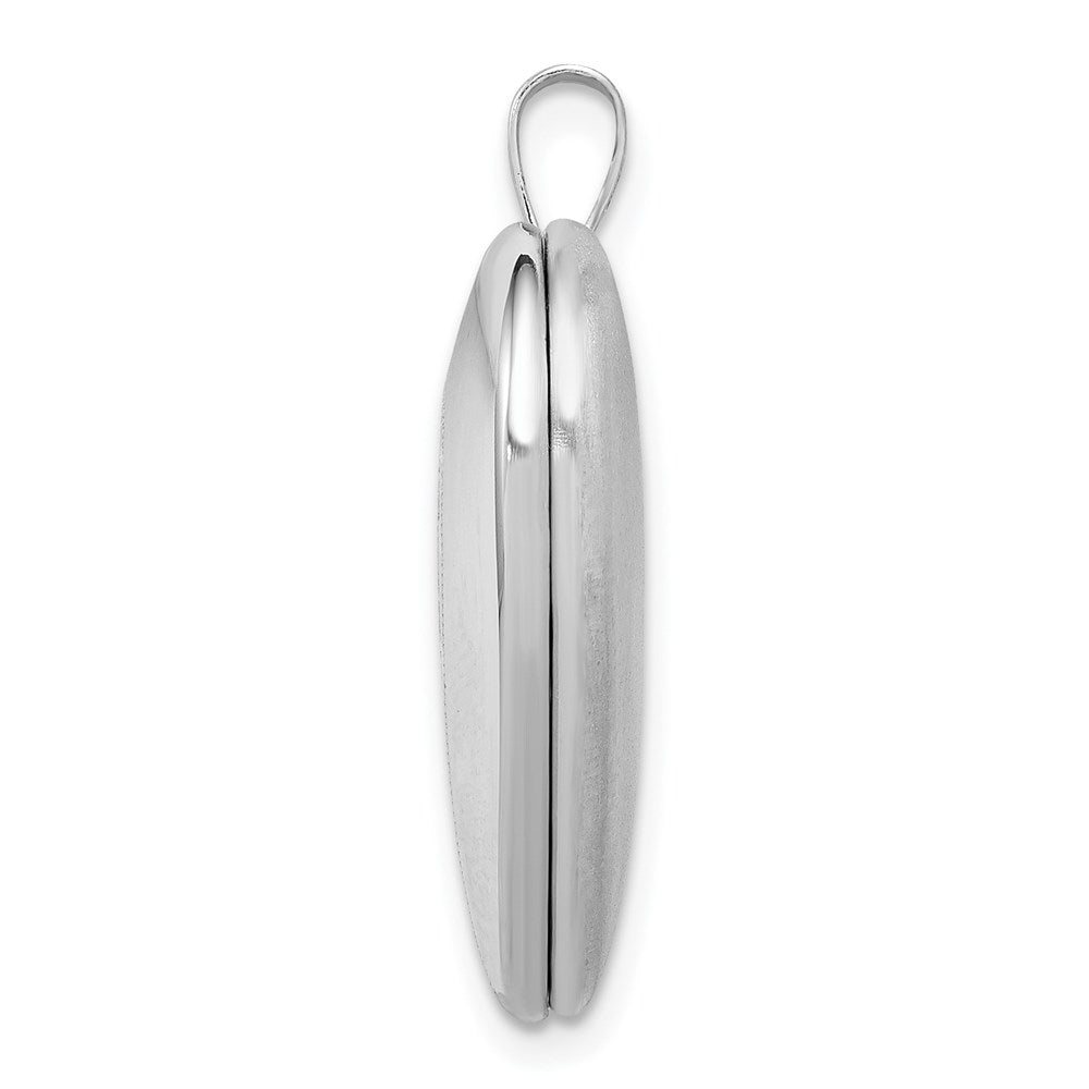 Sterlingsilber Rhodiniert 20mm Satiniert/polished Kreuz Herz Medaillon