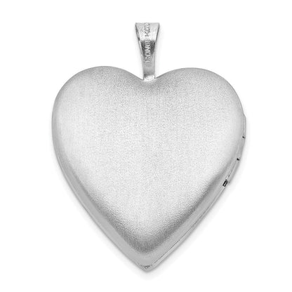 Sterlingsilber Rhodiniert 20mm Satiniert/polished Kreuz Herz Medaillon