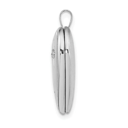 Medaillon "Forever" aus rhodiniertem Sterlingsilber mit Diamant-Stern-Herz, 20 mm