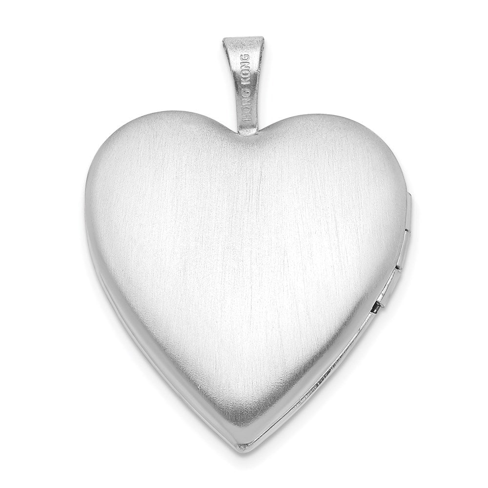 Medaillon "Forever" aus rhodiniertem Sterlingsilber mit Diamant-Stern-Herz, 20 mm