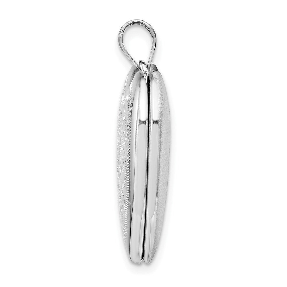 Sterlingsilber Rhodiniert 24mm Wirbel Design Herz Medaillon