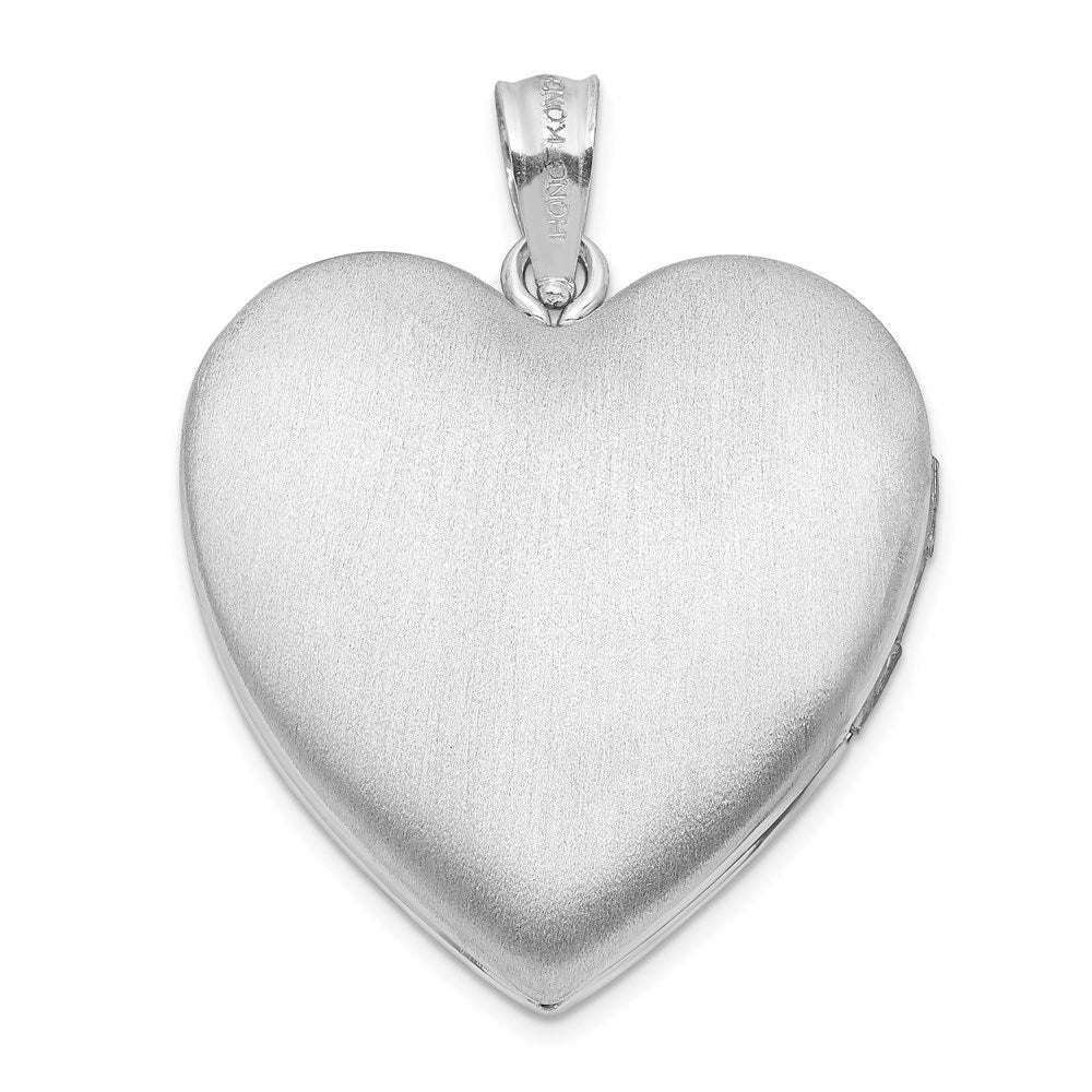 Sterlingsilber Rhodiniert 24mm Wirbel Design Herz Medaillon