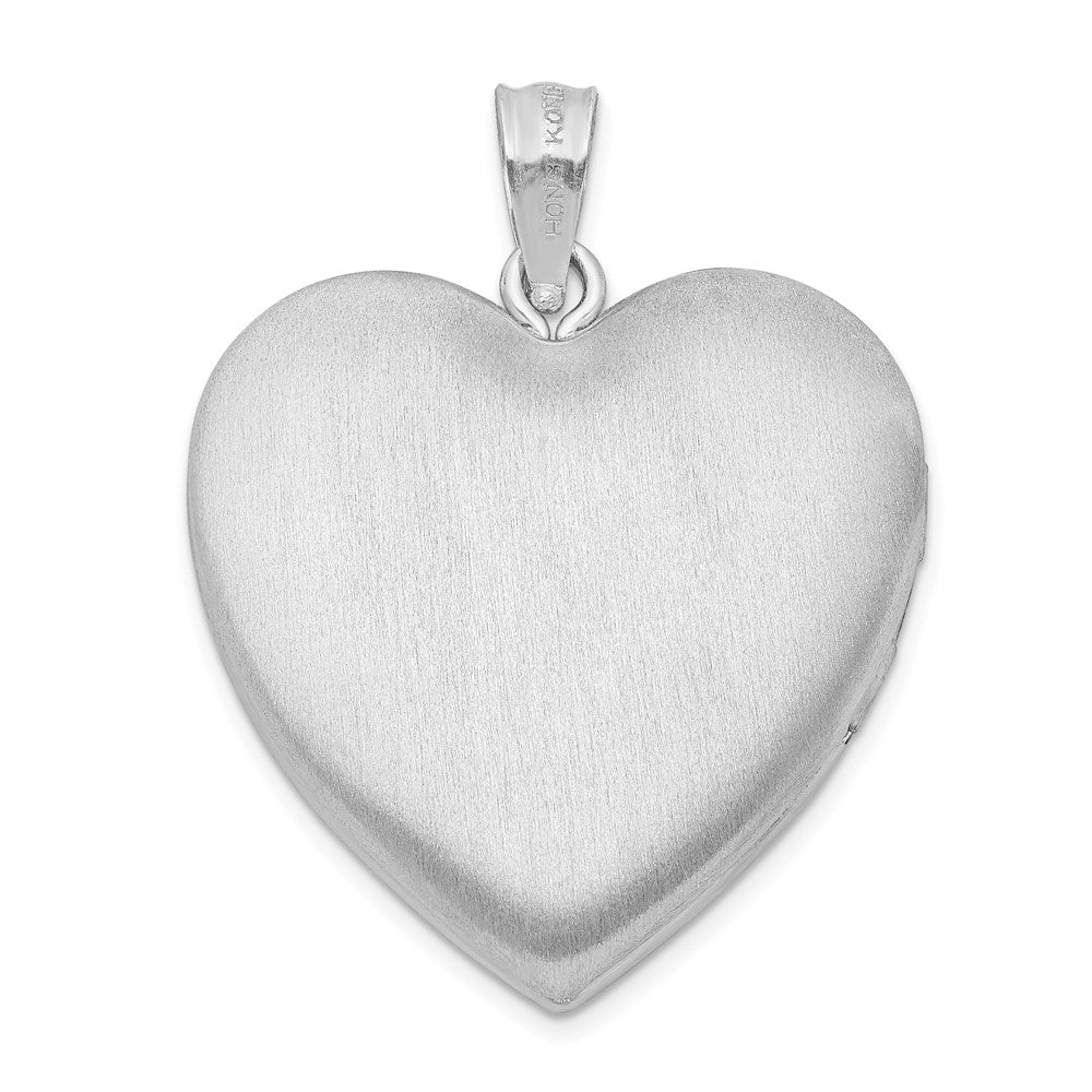 Sterlingsilber Rhodiniert 24mm Emailliert Blumen Rand Herz Medaillon