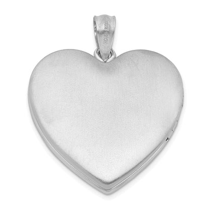 Sterlingsilber Rhodiniert 24mm Emailliert Blumen Mama Herz Medaillon