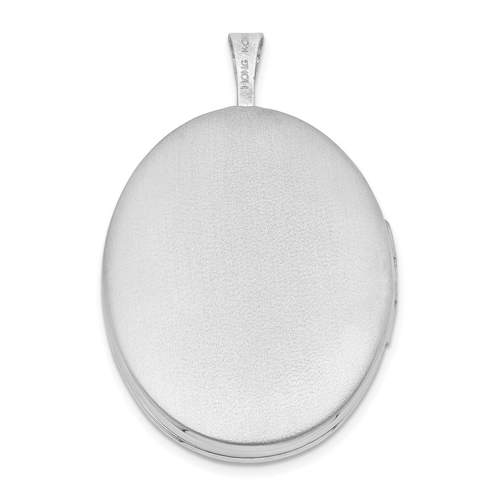 Sterlingsilber Rhodiniert 26mm Mutter und Baby Oval Medaillon