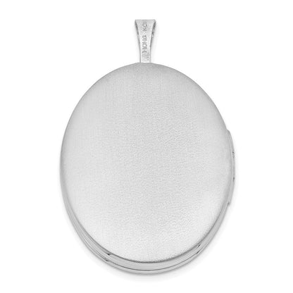 Sterlingsilber Rhodiniert 26mm Mutter und Baby Oval Medaillon