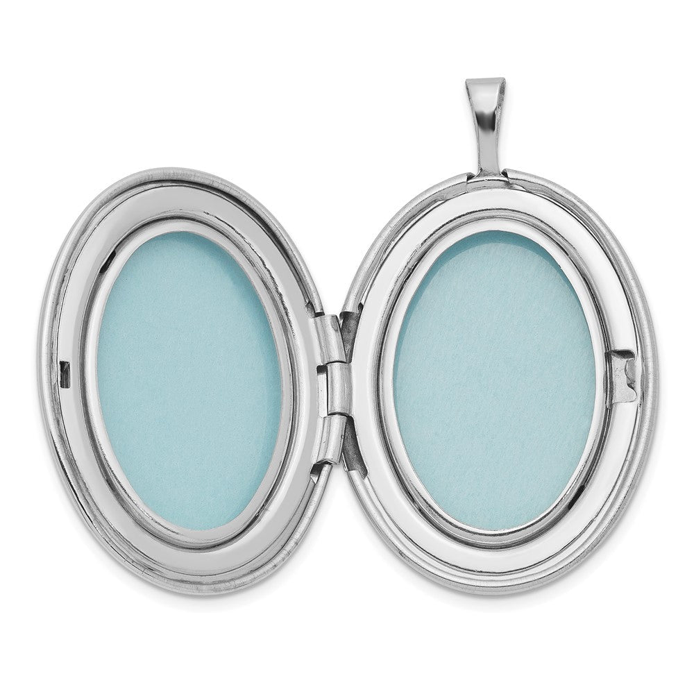 Sterlingsilber Rhodiniert 26mm Mutter und Baby Oval Medaillon