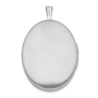 Sterlingsilber Rhodiniert 26mm Blatt Rand Oval Medaillon