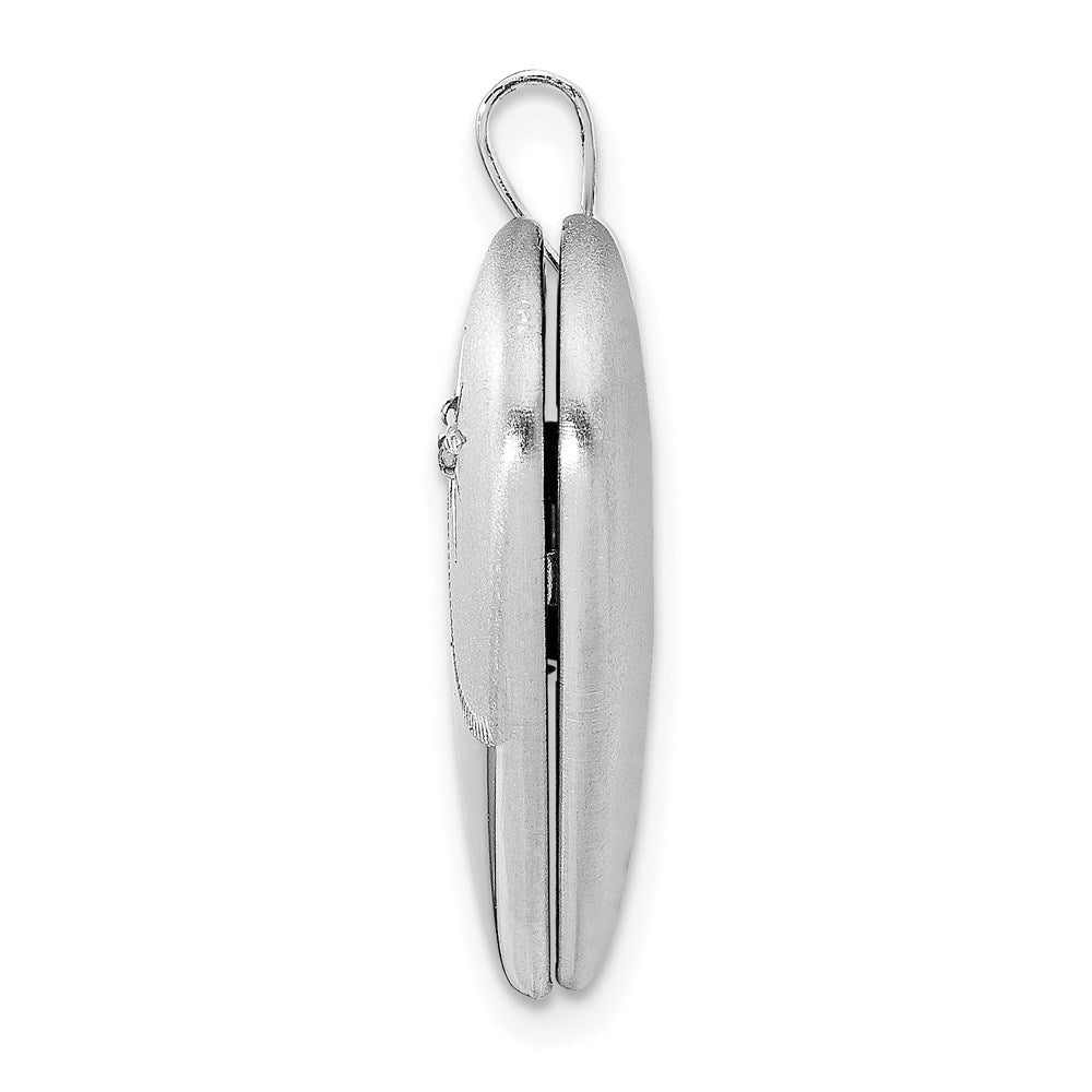 Sterlingsilber Rhodiniert Diamant Stern Satiniert/polished Herz Medaillon