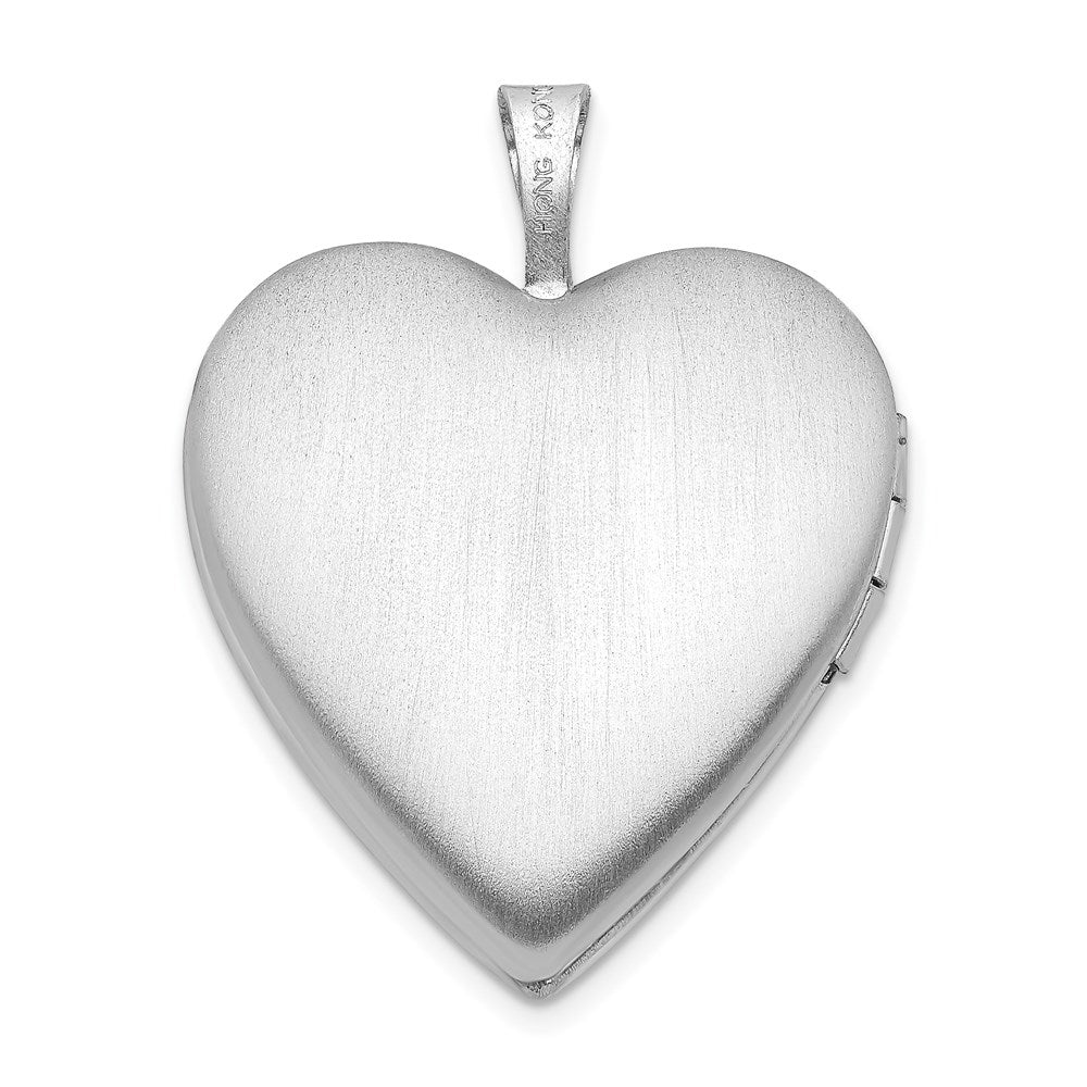 Sterlingsilber Rhodiniert 20mm Quilt Design Herz Medaillon