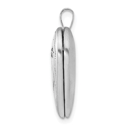 Medaillon „Beste Freundin" mit Diamant-Herz aus rhodiniertem Sterlingsilber, 20 mm