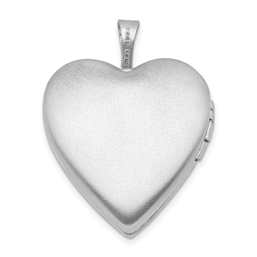 Medaillon „Beste Freundin" mit Diamant-Herz aus rhodiniertem Sterlingsilber, 20 mm