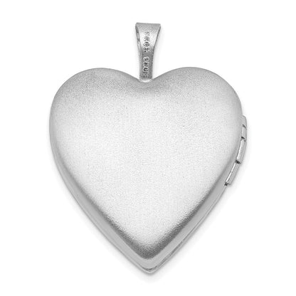 Medaillon „Beste Freundin" mit Diamant-Herz aus rhodiniertem Sterlingsilber, 20 mm
