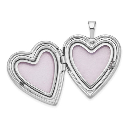 Medaillon „Beste Freundin" mit Diamant-Herz aus rhodiniertem Sterlingsilber, 20 mm