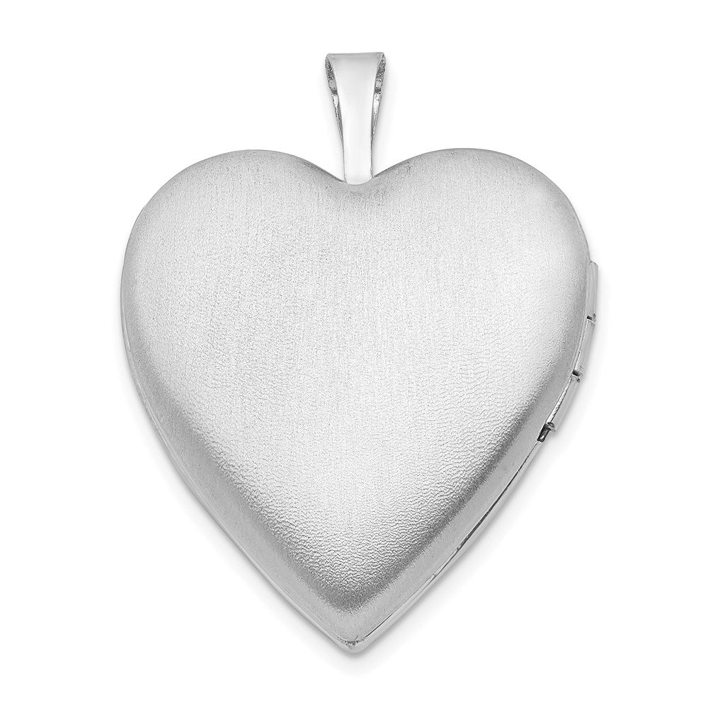 Sterlingsilber Rhodiniert 20mm Poliert Wirbel Herz Medaillon