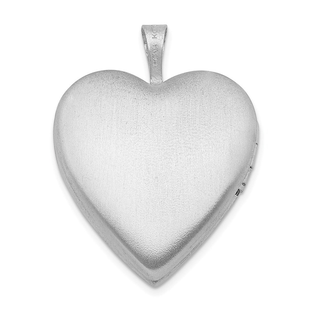Sterlingsilber Rhodiniert 20mm Emailliert Blumen Mama Herz Medaillon