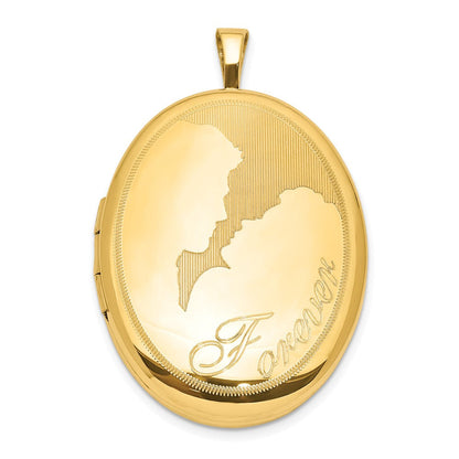 Sterlingsilber & Vergoldet für Immer Man Woman Oval Medaillon