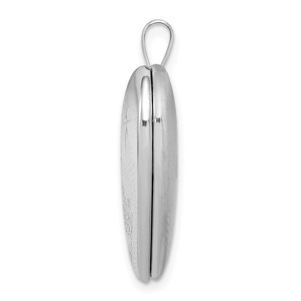Sterlingsilber Rhodiniert 20mm Diamantiert Footprints Herz Medaillon