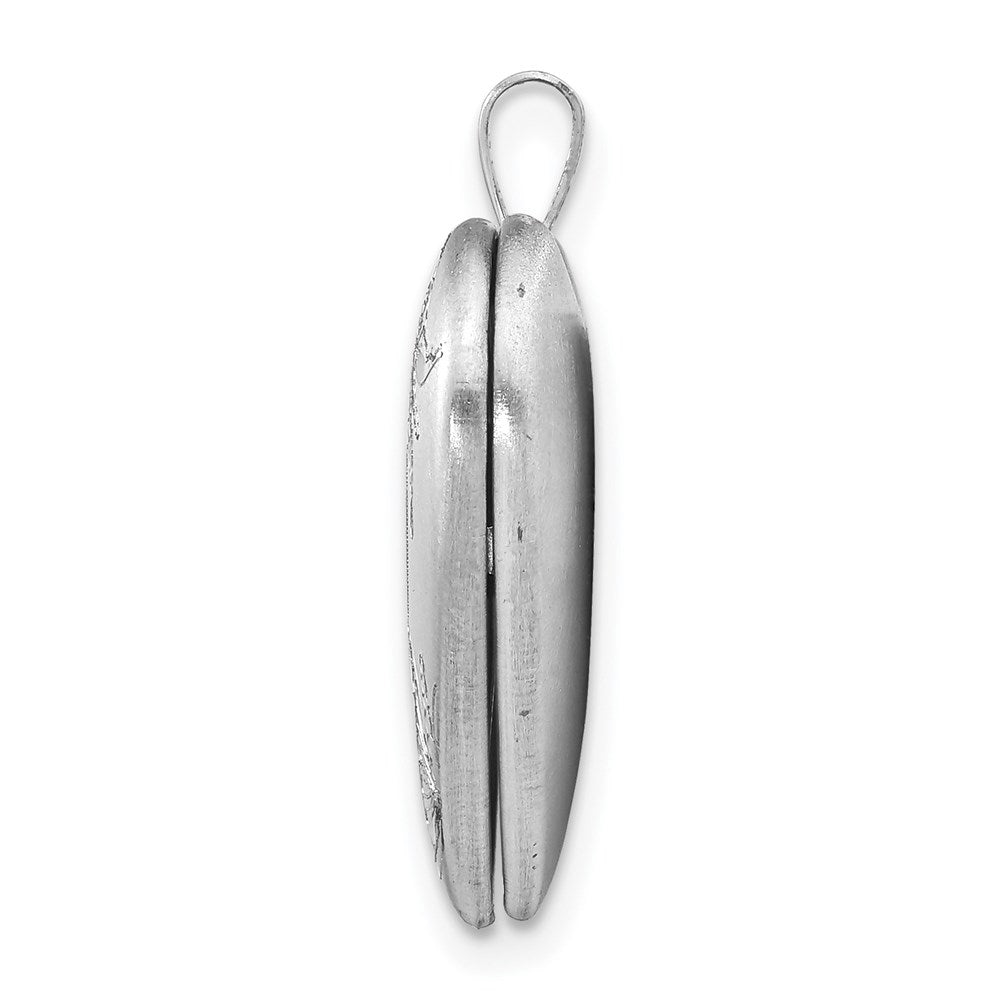 Sterlingsilber Rhodiniert 20mm Satiniert/polished Diamantiert Schmetterling Herz Medaillon