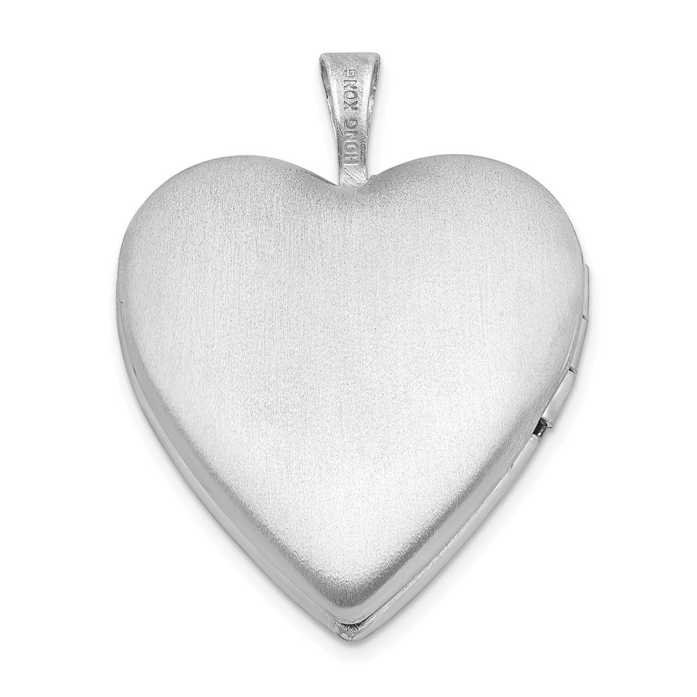 Sterlingsilber Rhodiniert 20mm Satiniert/polished Diamantiert Schmetterling Herz Medaillon
