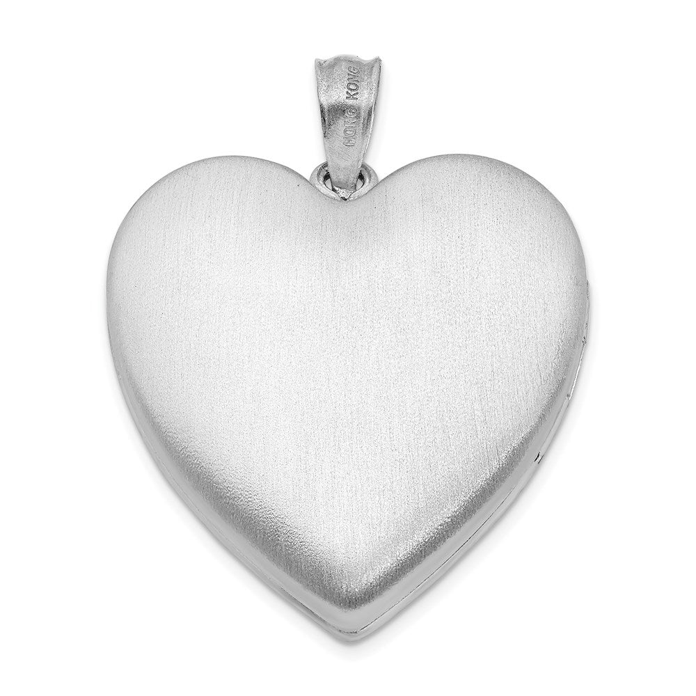 Sterlingsilber Rhodiniert 24mm Diamantiert Herz Medaillon