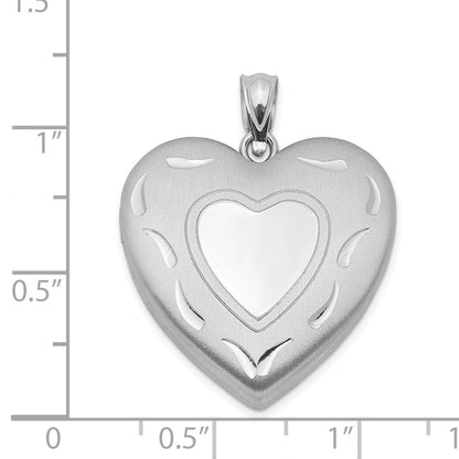 Sterlingsilber Rhodiniert 24mm Diamantiert Herz Medaillon