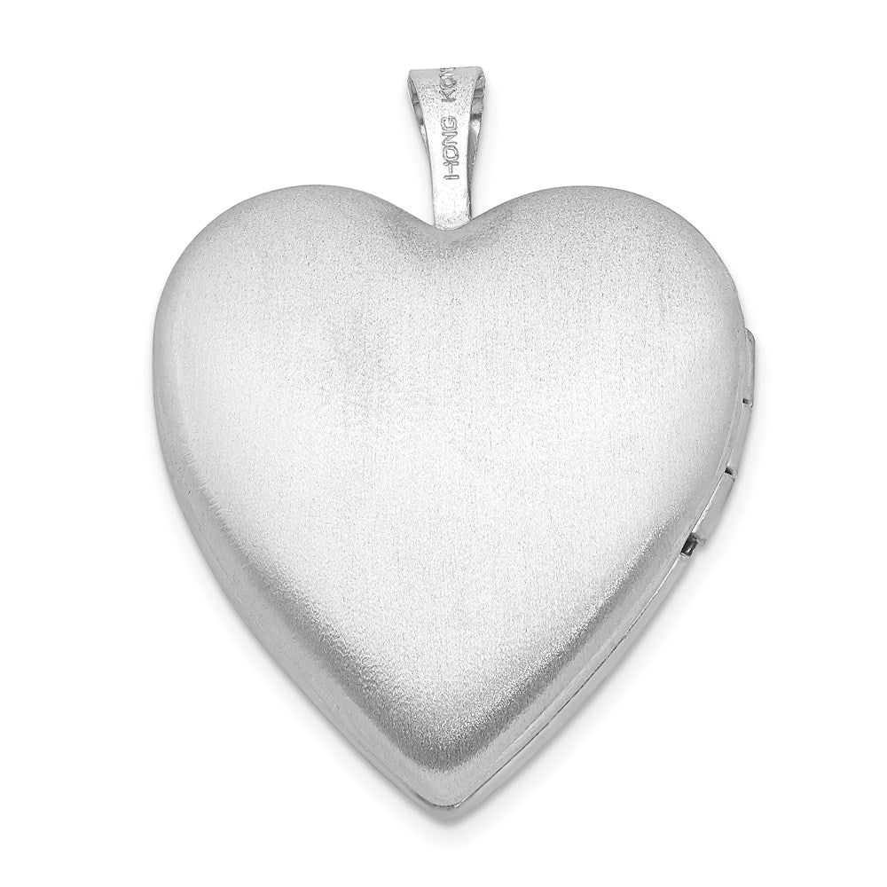 Sterlingsilber Rhodiniert 20mm Diamantiert & Emailliert Mama Rose Herz Medaillon