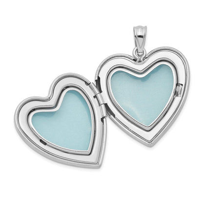 Sterlingsilber Rhodiniert 24mm Emailliert Diamantiert Mama Herz Medaillon