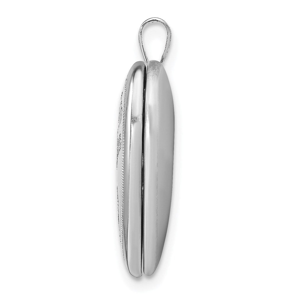 Sterlingsilber Rhodiniert 20mm Diamantiert Oma Herz Medaillon