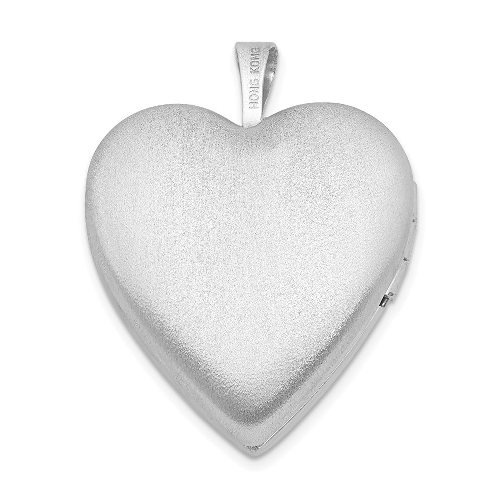 Sterlingsilber Rhodiniert 20mm Diamantiert Oma Herz Medaillon