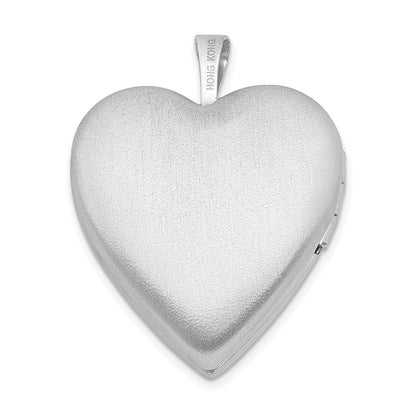 Sterlingsilber Rhodiniert 20mm Diamantiert Oma Herz Medaillon